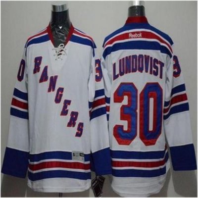 New York Rangers #30 Henrik Lundqvist White Stitched NHL Jersey