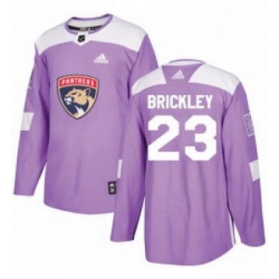 Youth Adidas Florida Panthers 23 Connor Brickley Authentic Purple Fights Cancer Practice NHL Jersey