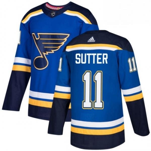 Mens Adidas St Louis Blues 11 Brian Sutter Premier Royal Blue Home NHL Jersey