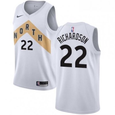 Youth Nike Toronto Raptors 22 Malachi Richardson Swingman White NBA Jersey City Edition