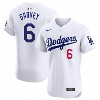 Men Los Angeles Dodgers Steve Garvey #6 White Flex Base Stitched White Jersey