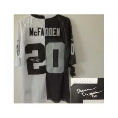 Nike Oakland Raiders 20 Darren McFadden White Black Elite Split Signed NFL Jersey