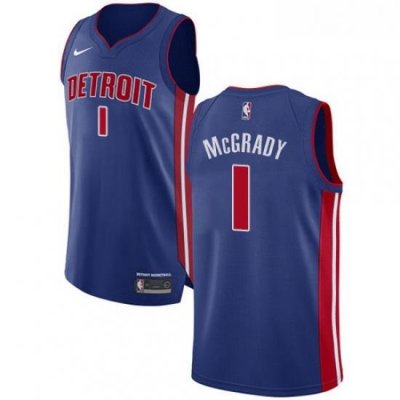 Youth Nike Detroit Pistons 1 Tracy McGrady Authentic Royal Blue Road NBA Jersey Icon Edition