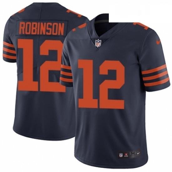 Mens Nike Chicago Bears 12 Allen Robinson Navy Blue Alternate Vapor Untouchable Limited Player NFL Jersey