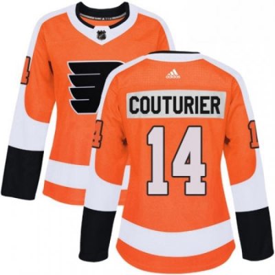 Womens Adidas Philadelphia Flyers 14 Sean Couturier Authentic Orange Home NHL Jersey