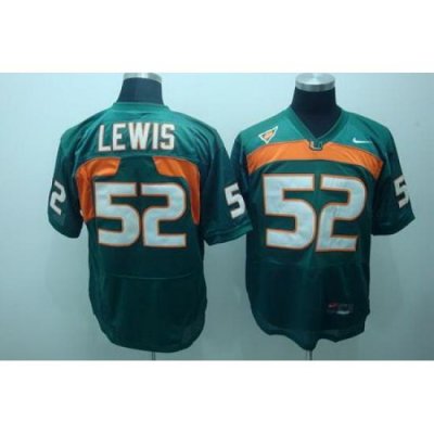 Hurricanes #52 Ray Lewis Green Stitched NCAA Jerseys