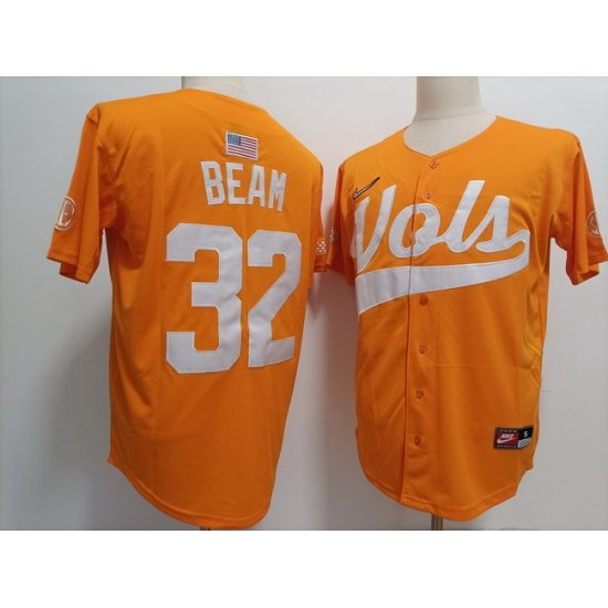 Men Tennessee Volunteers #32 Drew Beam Orange Stitched Jersey