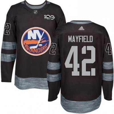 Mens Adidas New York Islanders 42 Scott Mayfield Premier Black 1917 2017 100th Anniversary NHL Jersey