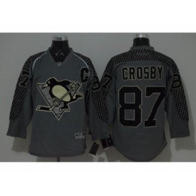 NHL Pittsburgh Penguins #87 Sidney Crosby Charcoal Cross Check Fashion jerseys