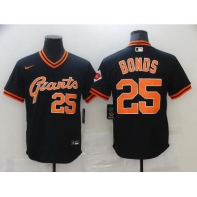 Men San Francisco NeW York Giants 25 Larry Bonds Black Game 2021 Nike MLB Jersey