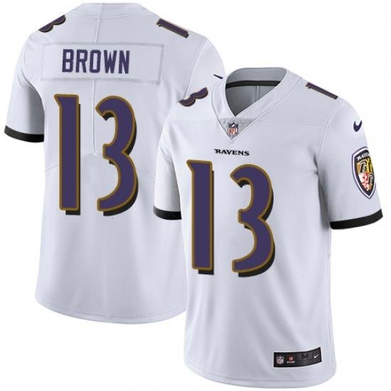 Nike Ravens #13 John Brown White Mens Stitched NFL Vapor Untouchable Limited Jersey