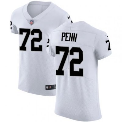 Nike Raiders #72 Donald Penn White Mens Stitched NFL Vapor Untouchable Elite Jersey