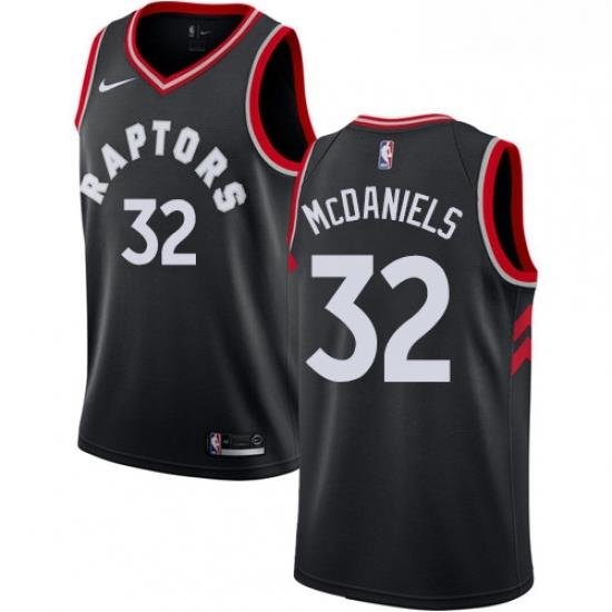 Mens Nike Toronto Raptors 32 KJ McDaniels Swingman Black Alternate NBA Jersey Statement Edition