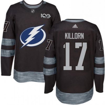 Mens Adidas Tampa Bay Lightning 17 Alex Killorn Authentic Black 1917 2017 100th Anniversary NHL Jersey