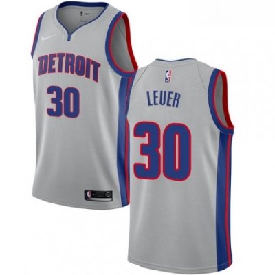 Youth Nike Detroit Pistons 30 Jon Leuer Authentic Silver NBA Jersey Statement Edition