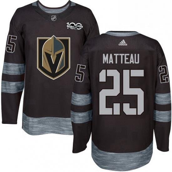 Mens Adidas Vegas Golden Knights 25 Stefan Matteau Authentic Black 1917 2017 100th Anniversary NHL Jersey