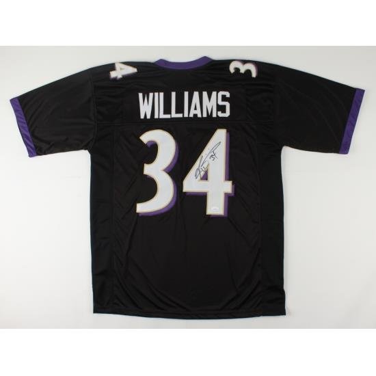 Men Baltimore Ravens Ricky Williams #34 Throwback Stitched Jersey Black