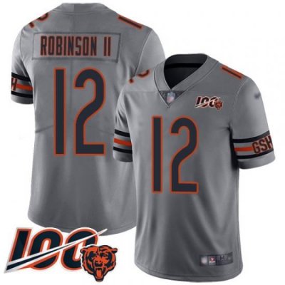 Youth Chicago Bears 12 Allen Robinson Limited Silver Inverted Legend 100th Season Football Jersey