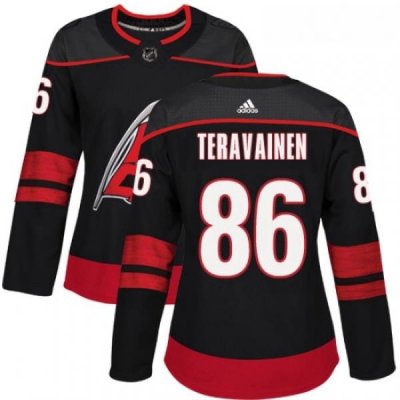 Womens Adidas Carolina Hurricanes 86 Teuvo Teravainen Premier Black Alternate NHL Jersey