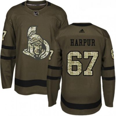 Youth Adidas Ottawa Senators 67 Ben Harpur Premier Green Salute to Service NHL Jersey