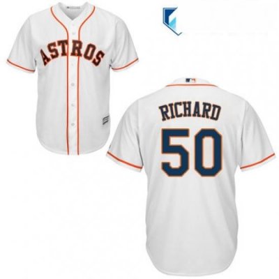 Mens Majestic Houston Astros 50 JR Richard Replica White Home Cool Base MLB Jersey