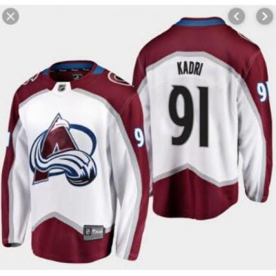 Men's Colorado Avalanche Nazem Kadri #91 White Away Breakaway Player Jersey