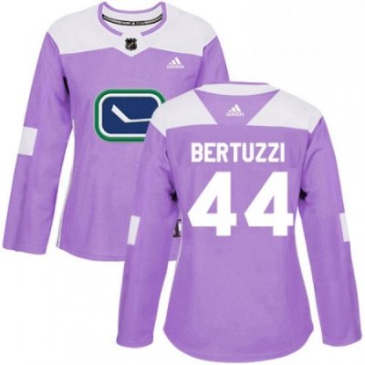 Womens Adidas Vancouver Canucks 44 Todd Bertuzzi Authentic Purple Fights Cancer Practice NHL Jersey