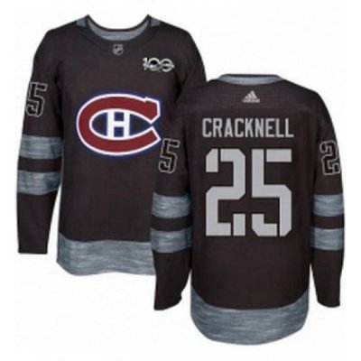 Mens Adidas Montreal Canadiens 25 Adam Cracknell Premier Black 1917 2017 100th Anniversary NHL Jersey