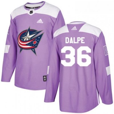 Youth Adidas Columbus Blue Jackets 36 Zac Dalpe Authentic Purple Fights Cancer Practice NHL Jersey