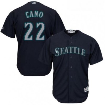 Youth Majestic Seattle Mariners 22 Robinson Cano Replica Navy Blue Alternate 2 Cool Base MLB Jersey