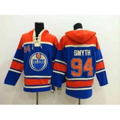 nhl jerseys edmonton oilers #94 smyth blue[pullover hooded sweatshirt]