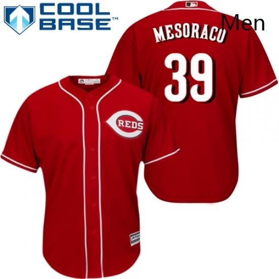 Mens Majestic Cincinnati Reds 39 Devin Mesoraco Replica Red Alternate Cool Base MLB Jersey