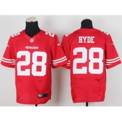 Nike San Francisco 49ers 28 Carlos Hyde Red Elite NFL Jersey