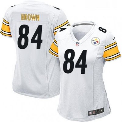 Womens Nike Pittsburgh Steelers 84 Antonio Brown Game White NFL Jersey