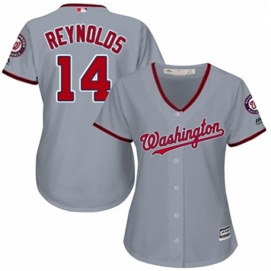 Womens Majestic Washington Nationals 14 Mark Reynolds Authentic Grey Road Cool Base MLB Jersey