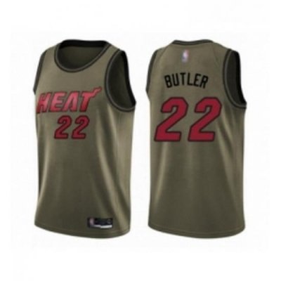 Youth Miami Heat 22 Jimmy Butler Swingman Green Salute to Service Basketball Jersey