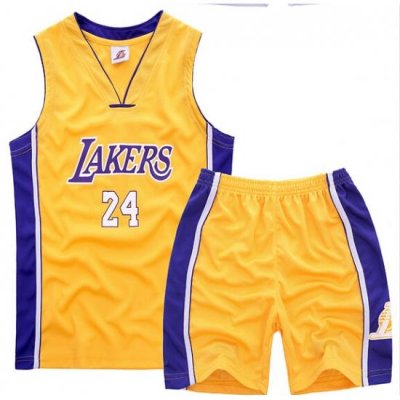 Youth NBA Los Angeles Lakers 24# Kobe Bryant  Yellow Suit Sets