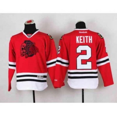 youth nhl jerseys chicago blackhawks #2 keith red[the skeleton head]