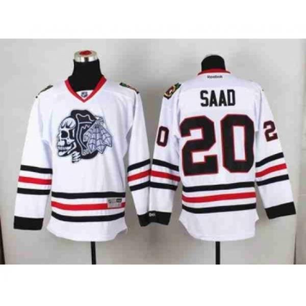 nhl jerseys chicago blackhawks #20 saad white-1[the skeleton head]