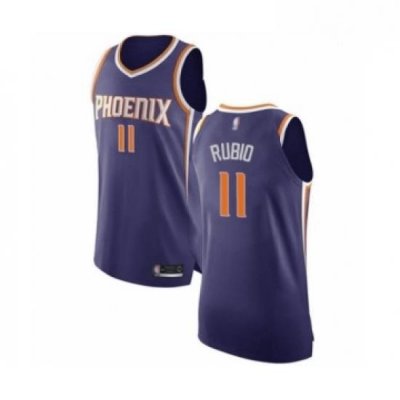 Mens Phoenix Suns 11 Ricky Rubio Authentic Purple Basketball Jersey Icon Edition