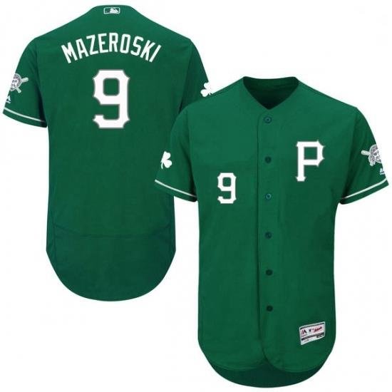 Mens Majestic Pittsburgh Pirates 9 Bill Mazeroski Green Celtic Flexbase Authentic Collection MLB Jersey