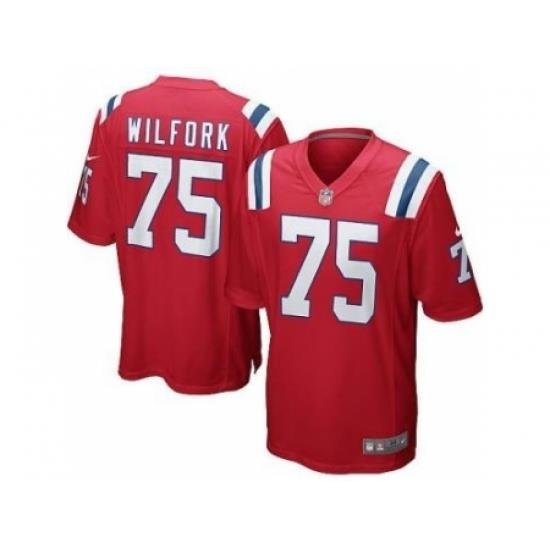 Nike NeW England Patriots 75 Vince Wilfork Red Game NFL Jersey