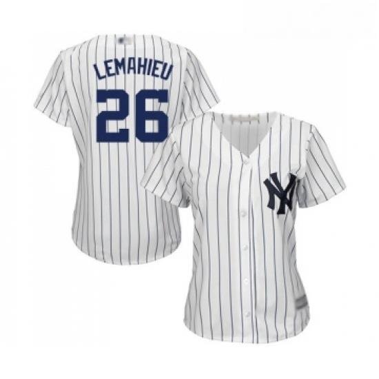 Womens New York Yankees 26 DJ LeMahieu Authentic White Home Baseball Jersey