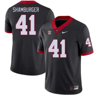 Men #41 Denton Shamburger Georgia Bulldogs College Football Jerseys Stitched-Black