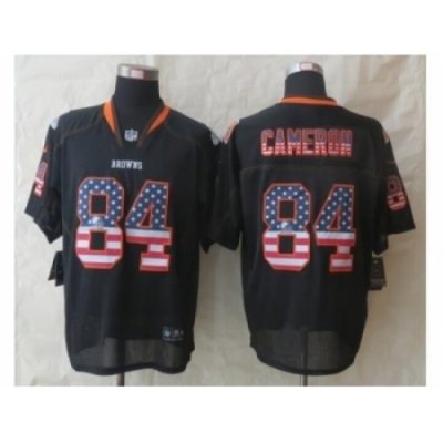 Nike Cleveland Browns 84 Jordan Cameron Black Elite USA Flag Fashion NFL Jersey