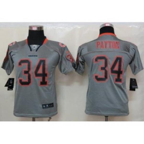 Nike Youth Chicago Bears #34 Walter Payton grey jerseys[Elite lights out]