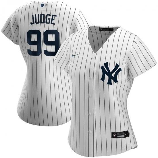 NeW York Yankees 99 Aaron Judge Nike Women Home 2020 MLB Player Name Jersey White