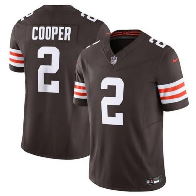 Men Cleveland Browns 2 Amari Cooper Brown 2023 F U S E  Vapor Untouchable Limited Stitched Jersey