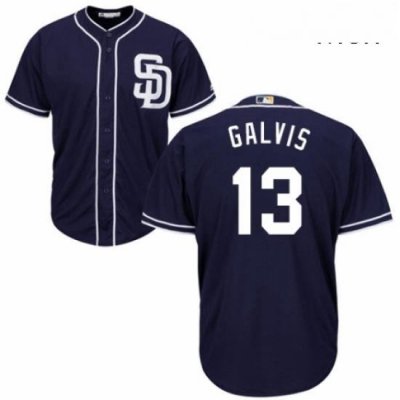 Mens Majestic San Diego Padres 13 Freddy Galvis Replica Navy Blue Alternate 1 Cool Base MLB Jersey