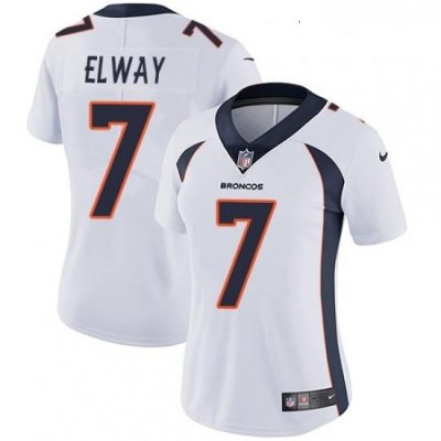 Womens Nike Denver Broncos 7 John Elway Elite White NFL Jersey